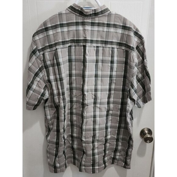 Quicksilver Gray Plaid Short Sleeve Pocket Button Up Shirt Size XXL - Picture 7 of 10